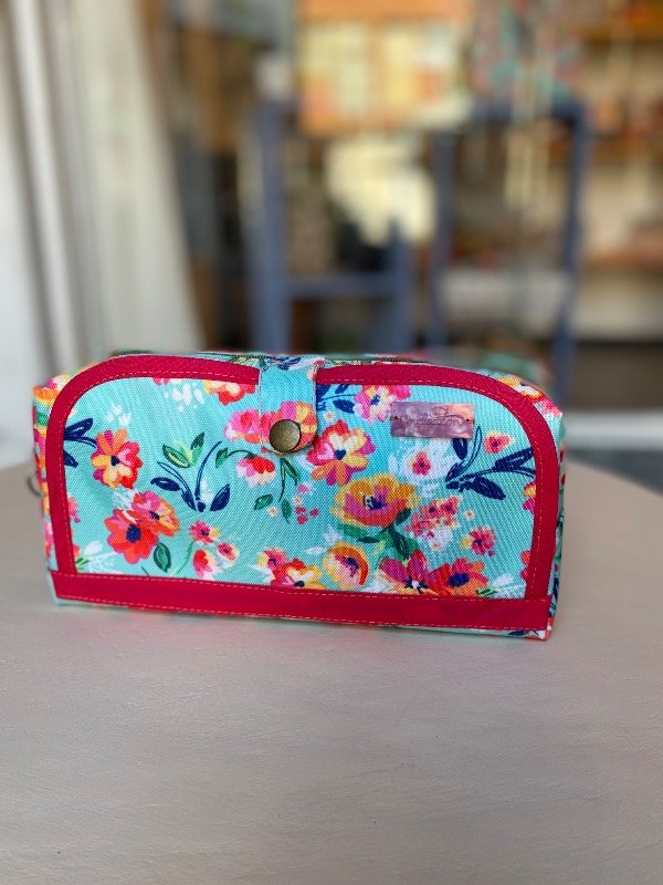 Producto - Cartu-neceser con solapa Flores fdo aqua - 0