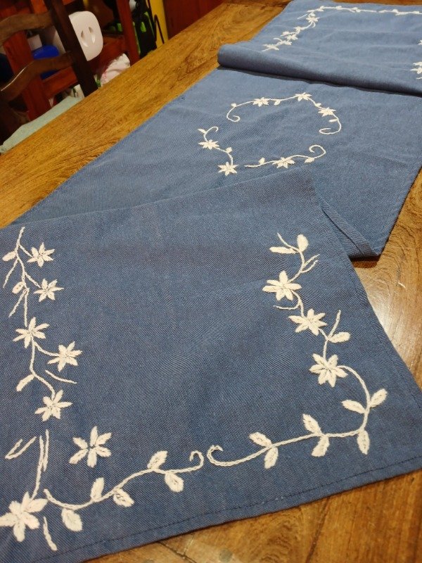 Producto - Camino de mesa  -Azul Botánico - 1