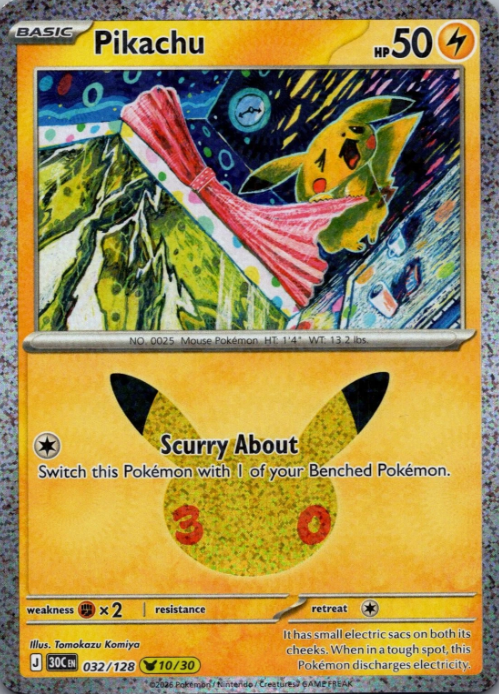 Producto - Pikachu 032/128 30th Celebration 30C Pikachu Rare