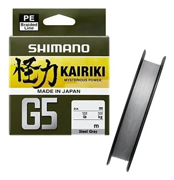 Producto - Multifilamento Shimano Kairiki G5 PE 0.20mm 5 Hebras 150 metros Gris Acero - 4