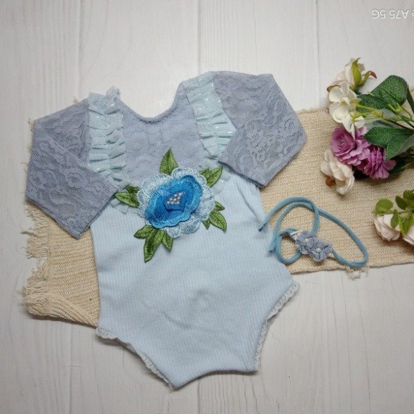 Producto - Body celeste aplique 6-11m