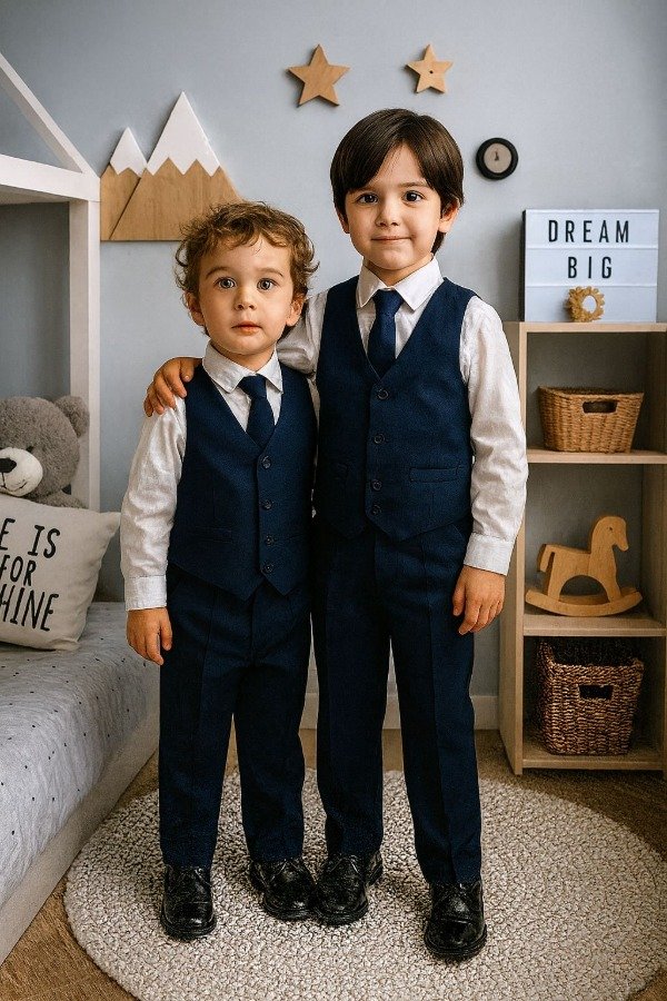 Producto - Traje de niño completo (ropa) tropical mecánico azul