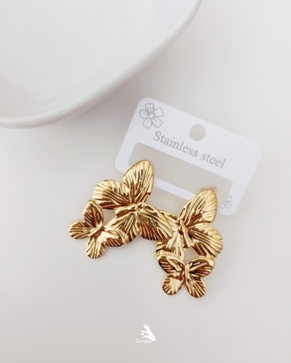 Producto - MARIPOSA GRANDE ACERO DORADO