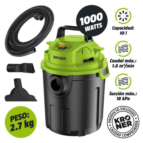 Producto - H129 Aspiradora Sopladora 10 Litros 1000w + Accesorios