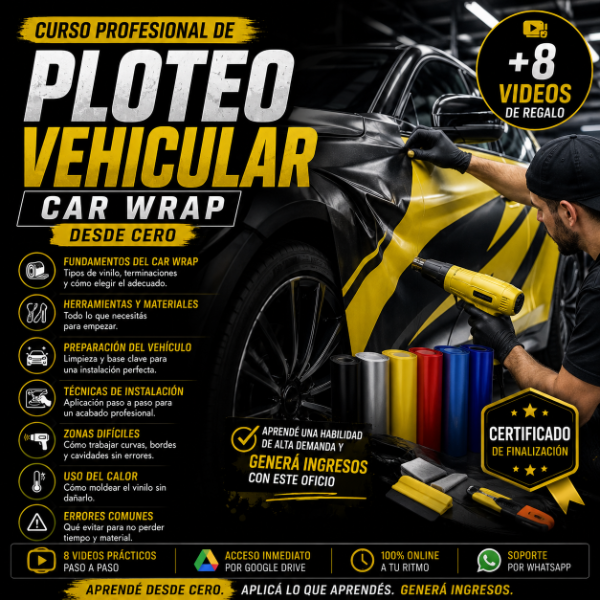 Producto - E-Book PLOTEO VEHICULAR DESDE CERO!