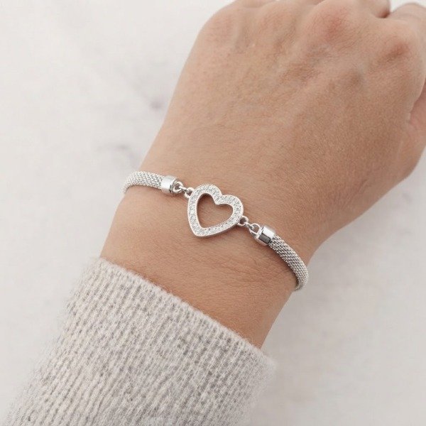 Producto - Pulsera Corazon Calado Cubic -Plata 925 - 2