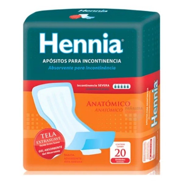 Producto - Hennia Aposito Anatómico para Incontinencia Severa 20u