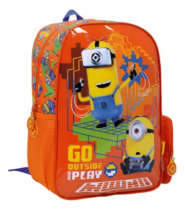Producto - Mochila Espalda Minions 16 Gamer Naranja