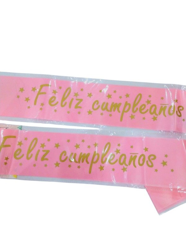 Producto - BANDAS CINTA RASO FELIZ CUMPLEAÑOS XUD