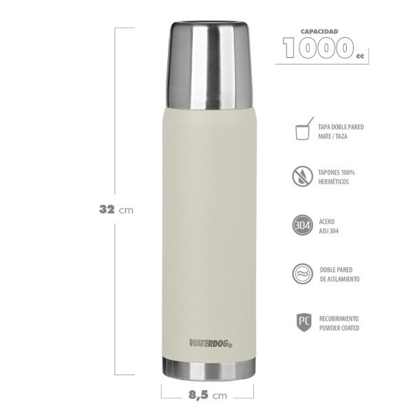 Producto - TERMOS WATERDOG OBUS 1LT CENIZA