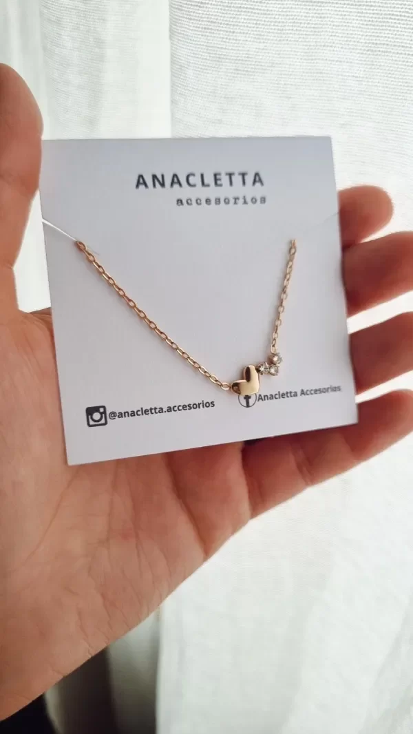 Producto - Gargantilla corazon y 3 strass AD
