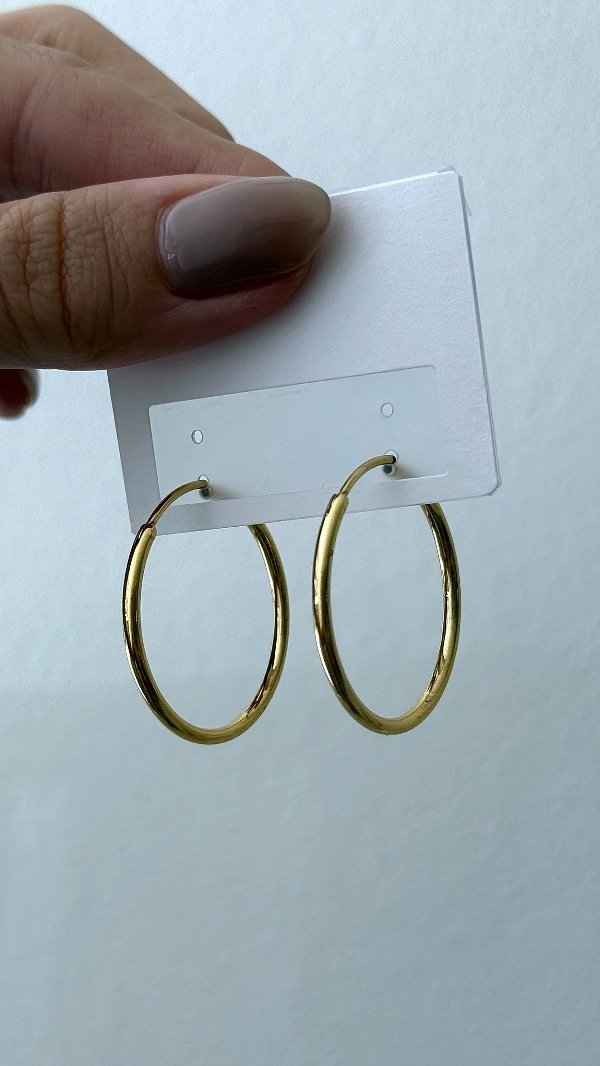 Producto - Argollas finas bis 3cm ACERO DORADO