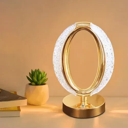 Producto - Lampara velador LED de mesa inalámbrica y táctil con diseño ovalado - 0