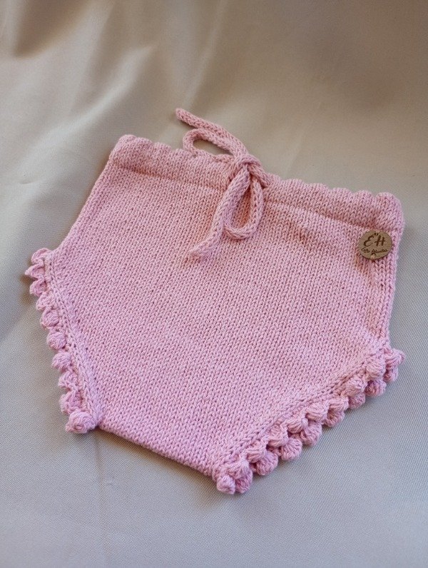 Producto - Cubre pañal en hilo de algodón rosa. 0 - 6 meses