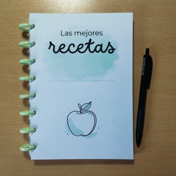 Producto - Recetario de Cocina A5 80 Hojas - Recetas Familiares - 3 al cubo - 9