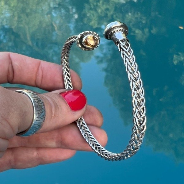 Producto - PULSERA TRENZADA CITRINOS FACETADOS