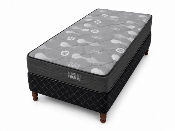 Producto - Conjunto sommier colchón de espuma RUBIN 190x80x18cm TOPACIO tela matelasse - 0