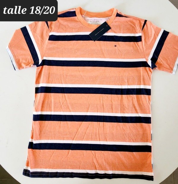 Producto - Remera manga corta Tommy Hilfiger talle 18/20 rayada