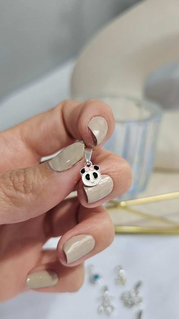 Producto - Dije panda 0,8cm. Plata