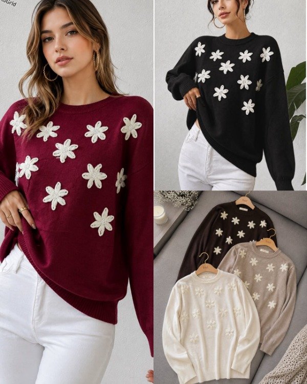 Producto - LINEA EMY Sweater Flor bordado