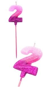 Producto - Vela Gibreada Degrade Rosa Número 2