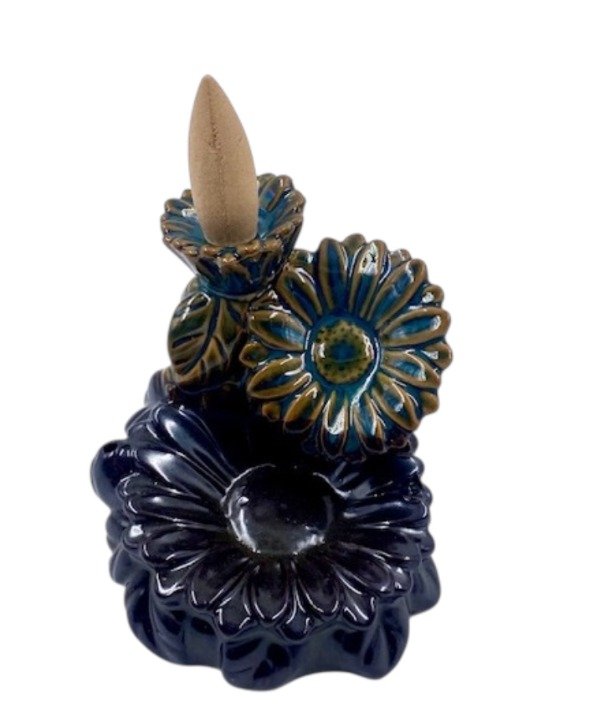 Producto - CASCADA DE HUMO IMPORTADA ESMALTADA 3 FLORES