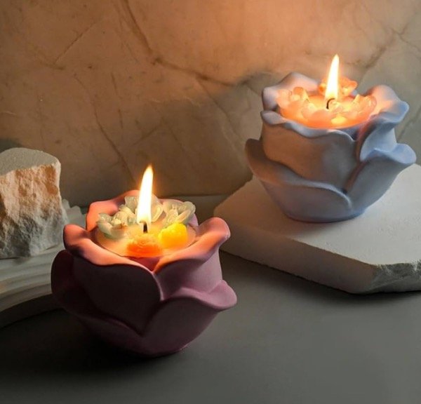 Producto - MOLDE SILICONA PORTAVELA ROSA