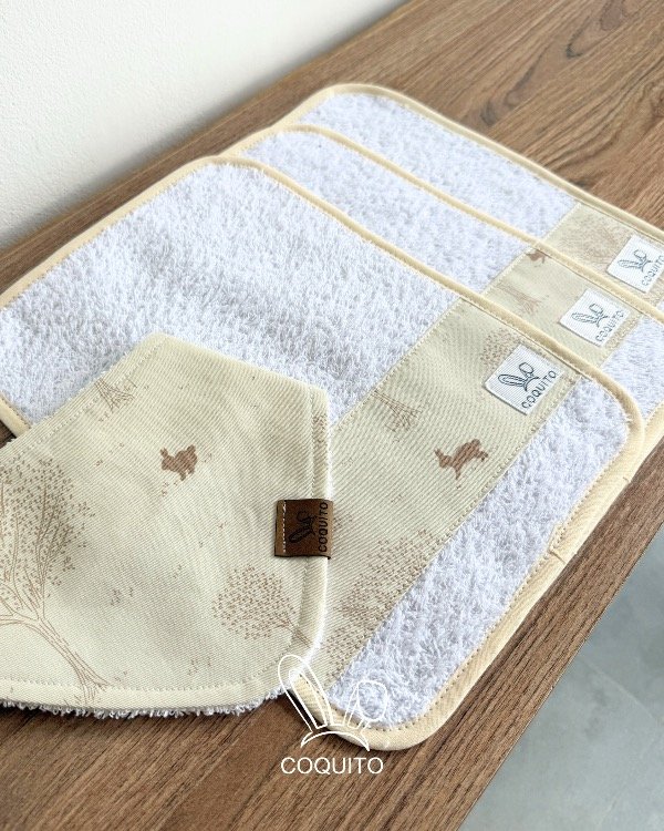 Producto - Kit x 3 Babitas y Bandanita Conejitos Beige