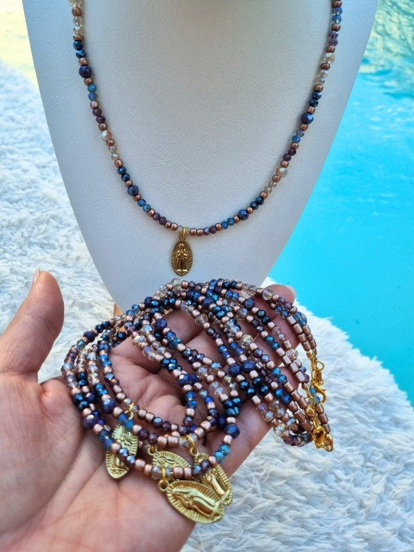 Producto - COLLAR MIX VIRGEN TONOS TIERRA Y LAVANDA