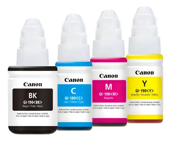 Producto - Pack 4 Botellas De Tinta Canon Pixma, Gi-190 G1110 G2110 G3110 G4110