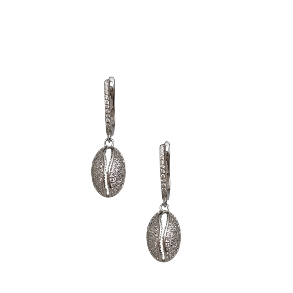 Producto - Aros Plata 925 Colgantes Concha de  Cauri