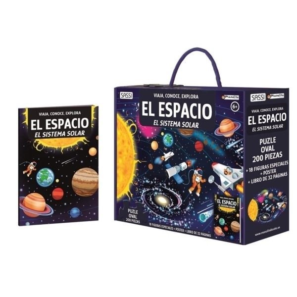 Producto - EL ESPACIO - VIAJA, CONOCE, EXPLORA - LIBRO + PUZLE 200 PIEZAS + 18 FIGURAS
