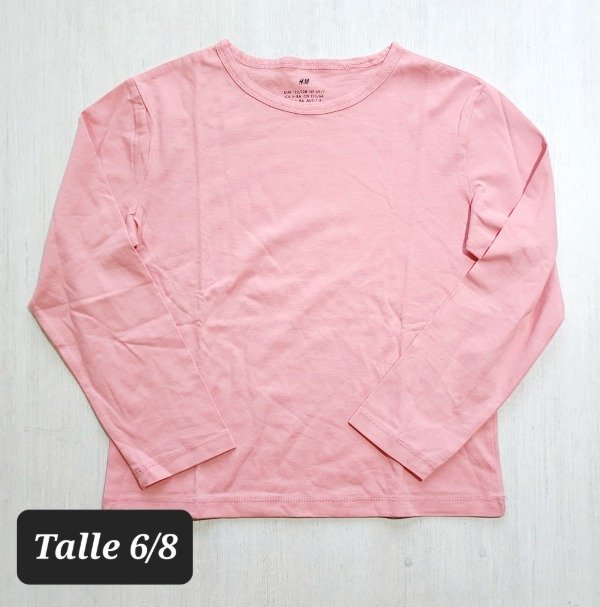 Remera manga larga HyM talle 6/8 rosa