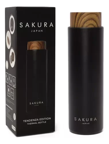 Producto - Botella Térmica Sakura Tendenza Acero Filtro Infusor 400 Ml Color Negro