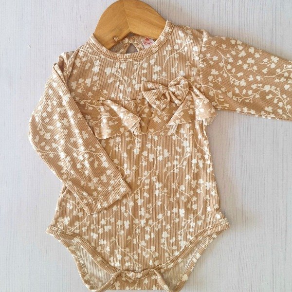 Producto - Body Morley Chocolate con Flores Blancas