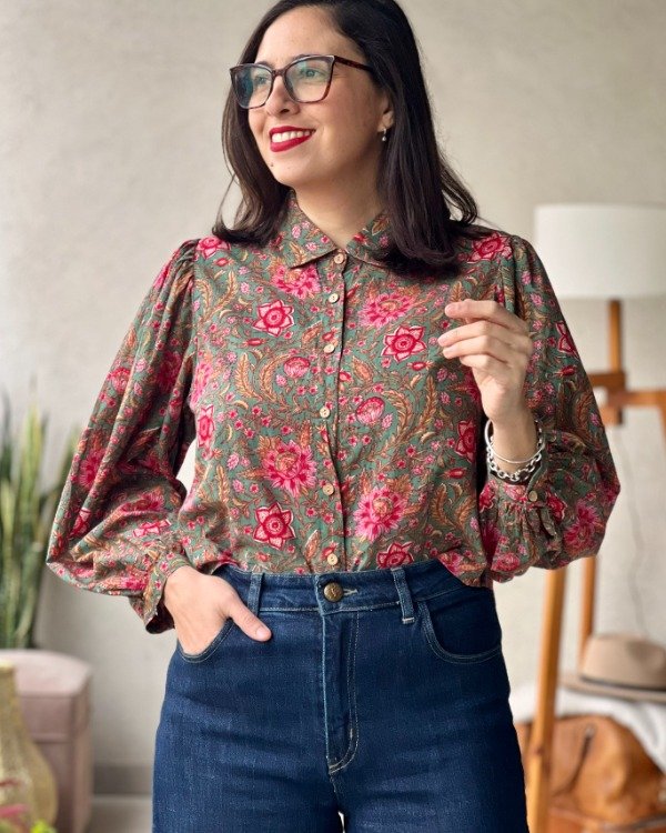 Producto - Camisa Balon Verde y Fucsia S M