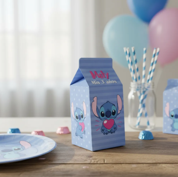 Producto - Caja Imprimible Grande Milk Box Editable Stitch (modelo 2)