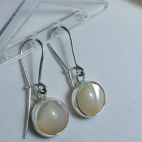 Producto - Aros Plata 925 con Nacar redondos - 1