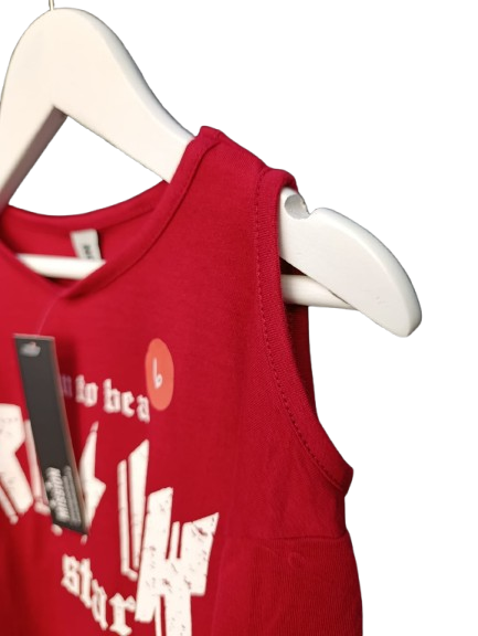 Producto - Remera Rock Star (con detalle en hombro) roja