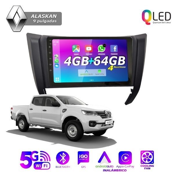 Producto - MULTIMEDIA RENAULT ALASKAN  - 4G 64M - 9" CON CAR PLAY Y ANDROID AUTO - 1