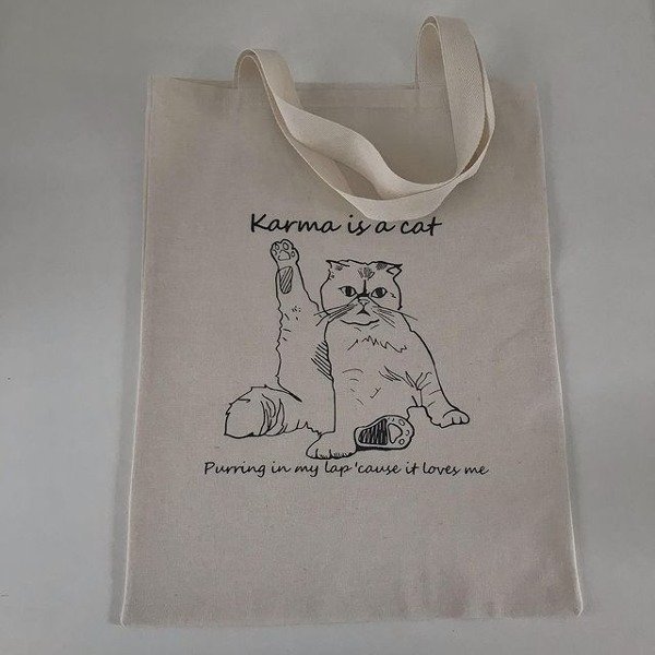 Tote bag Karma is a cat — imagen 3