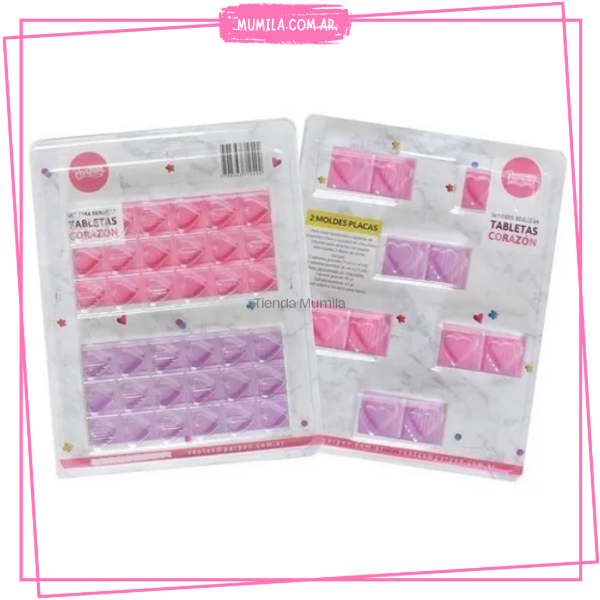 Producto - Molde Placa tableta corazon set x2 PARPEN