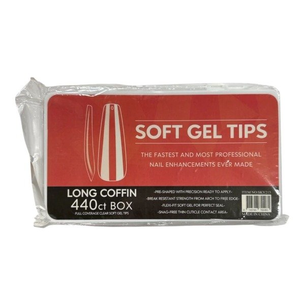 Producto - Tips Soft Gel Box 440pcs LONG COFFIN