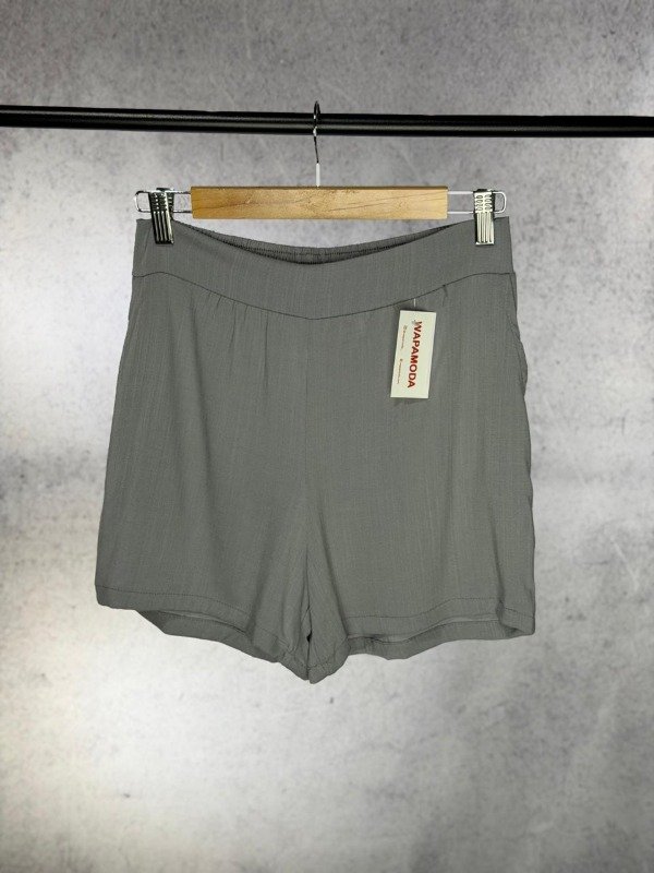 Producto - SHORT PETRA GRIS LINO ELASTIZADO CON CINTURA