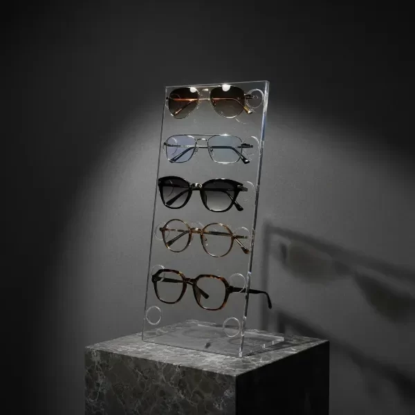 Producto - Exhibidor Porta Anteojos Acrílico Para 6 Lentes