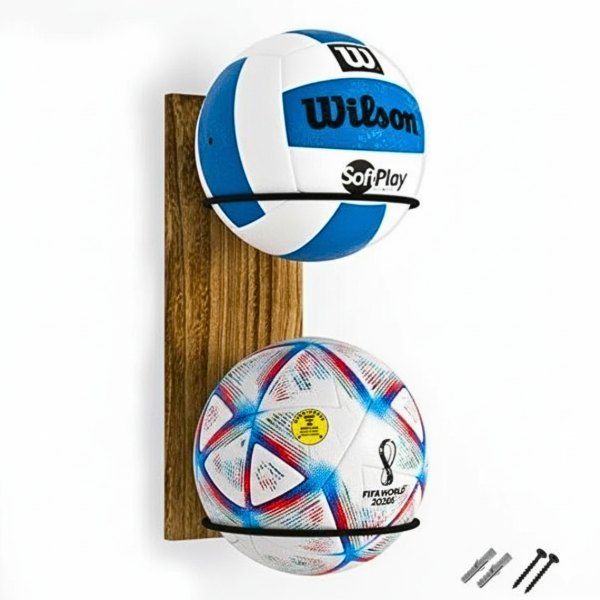 Producto - PORTA PELOTA CON MADERA (2 AROS)
