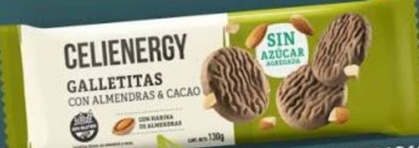 Producto - GALLETITAS S/AZUCAR ALMENDRAS Y CACAO CELIENERGY