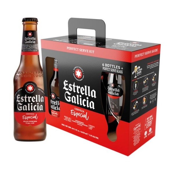 Producto - Gift Pack Estrella Galicia 355ml 6 botellas + copa