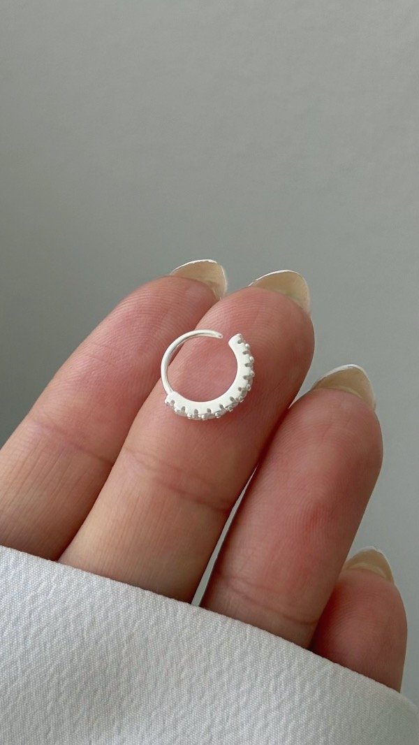 Producto - Argolla cubic cierre piercing 1cm unidad P925 - 1