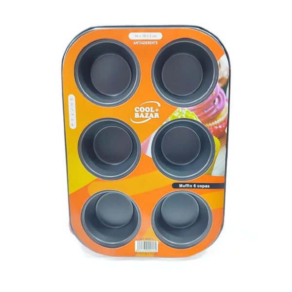 Producto - SM MOLDES MUFFIN X6(QXM001)ANTIADHERENTE